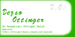 dezso ottinger business card